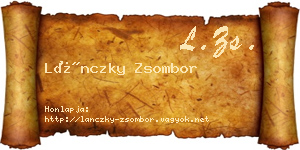 Lánczky Zsombor névjegykártya